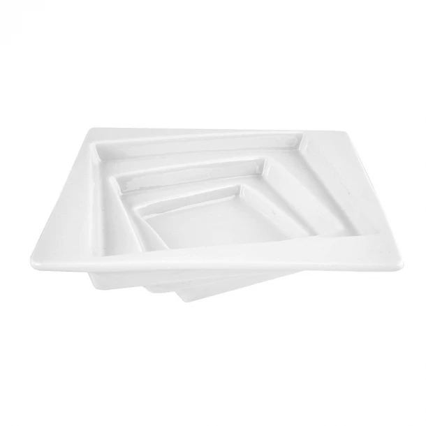 Πιάτο Φρούτου Τετράγωνο Πορσελάνης Λευκό Art Et Lumiere 20x20x4εκ. 05948