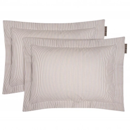 Ζεύγος Μαξιλαροθήκες Oxford Βαμβακερές 50x70+5εκ. Loft 2389 Taupe Greenwich Polo Club