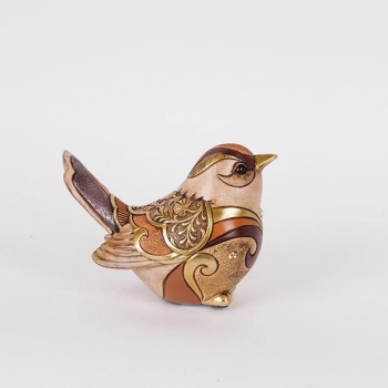 Διακοσμητικό Επιτραπέζιο Πουλί Polyresin Καφέ-Μπεζ 17,5x9,5x13εκ. ESTHETI 752-11641