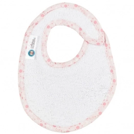 Σαλιάρα Βαμβακερή Μικρή Λευκή Lapyco Ροζ 18081