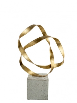 Διακοσμητικό Επιτραπέζιο Χρυσό Με Λευκή Βάση 25x10x26,5εκ. Zen Collection 26.1.52205