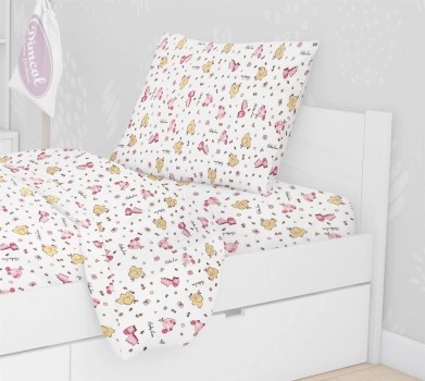 Μαξιλαροθήκη Φανελένια 50x70εκ. Elephant 072 White-Pink DimCol