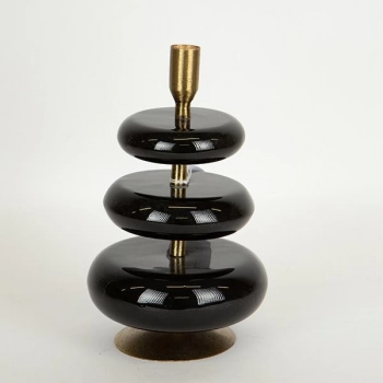 Κηροπήγιο Μεταλλικό Μαύρο-Χρυσό 15x15x23εκ. ESTHETI 752-24076