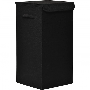 Καλάθι Απλύτων Αναδιπλούμενο MDF Μαύρο Με Υφασμάτινη Επένδυση 35x35x60εκ. MRShome DS-2694000