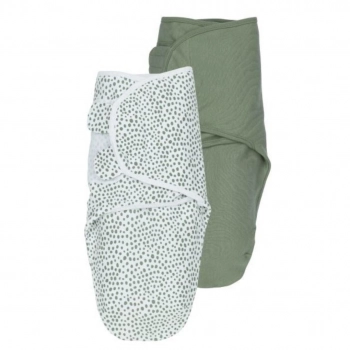Σετ 2τμχ Υπνόσακος Βρεφικός Βαμβακερός 1.0Tog Ιδανικός Για Φάσκιωμα 0-3 Μηνών/50-62εκ. Swaddle Cheetah/Forest Green Meyco MEY-310011