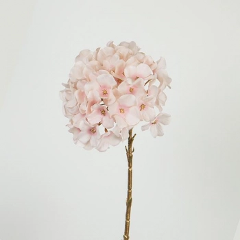 Κλαδί Με Λουλούδι Ορτανσία Υφασμάτινο-Πλαστικό 45εκ. Χρυσό-Ροζ ESTHETI 758-12102