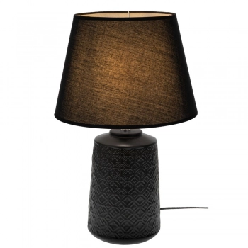 Φωτιστικό Επιτραπέζιο Με Μαύρη Κεραμική Βάση Και Μαύρο Καπέλο 60εκ. iliadis 91582