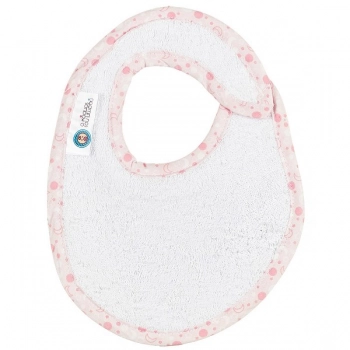 Σαλιάρα Βαμβακερή Μικρή Λευκή Lapyco Ροζ 18081