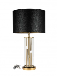 Φωτιστικό Επιτραπέζιο Χρυσό-Μαύρο Μέσα Με Γυαλί 38x65εκ. Zen Collection 24.35.51137