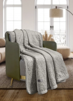 Ριχτάρι Πολυθρόνας Με Διακοσμητική Μαξιλαροθήκη 2 Όψεων 130x170εκ. Velvet Ultrasoft Καπιτονέ Bolzano Vison Guy Laroche