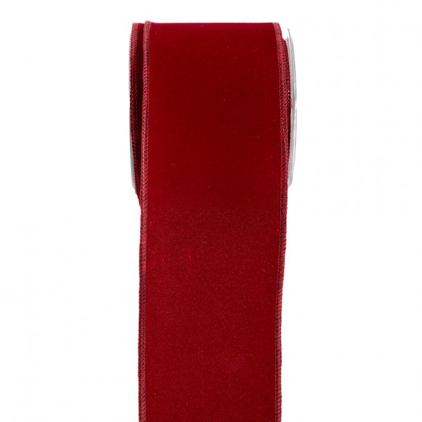 Χριστουγεννιάτικη Κορδέλα Βελούδινη Με Σύρμα 9εκ.-9μ. Μπορντώ iliadis 20005