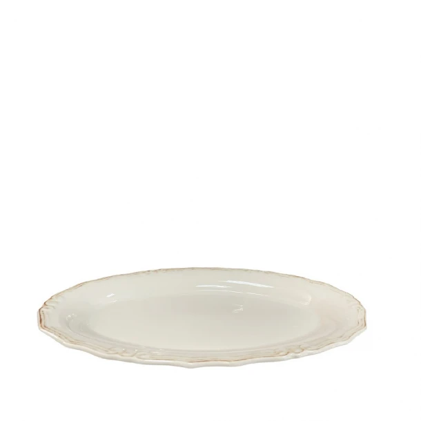 Πιατέλα Σερβιρίσματος Stoneware Tiffany Cream ESPIEL 32x21εκ. RSV105K6
