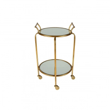 Τρόλεϊ Bar Με Καθρέπτη Μεταλλικό Χρυσό Art Et Lumiere 42x76εκ. 01393