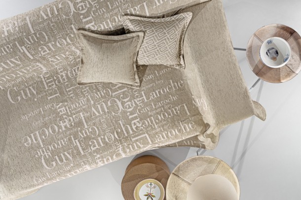 Ριχτάρι Τριθέσιος 180x300εκ. Polycotton-Acrylic Stamp Taupe Guy Laroche