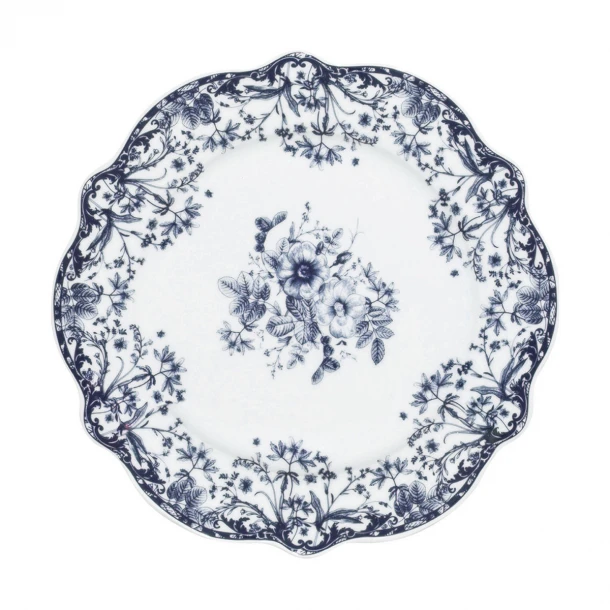 Πιάτο Ρηχό Φαγητού Πορσελάνης 27x2,3εκ. Reverie Blue Estia 07-38793