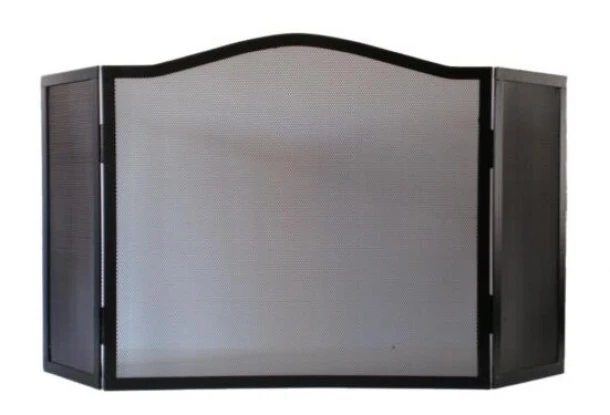 Παραβάν Τζακιού Σιδερένιο Μασίφ 60(+20+20)x56εκ. Black