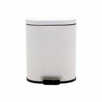 Καλάθι Απορριμάτων 6lt Μεταλλικό Soft Close Λευκό Ovoid Estia 24,4x21,5x2,4εκ. 02-21429