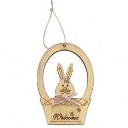 Πασχαλινο Στολίδι Κρεμαστό Ξύλινο 6,5x10εκ. Bunny's 73-1967