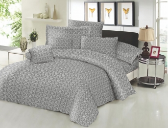 Σεντόνι Μεμονωμένο Εμπριμέ Polycotton Υπέρδιπλο 220x240εκ. Fern Grey Komvos Home 7002201-49