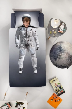 Σετ Παπλωματοθήκη Βαμβακερή Μονή 160x225εκ. Space Saint Clair