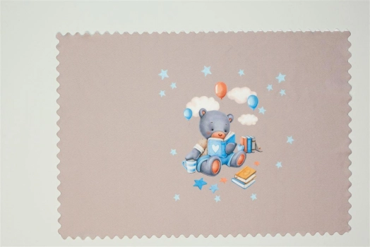 Σουπλά Παιδικό Polyester 35x50εκ. Studying Bear 40 Μπεζ-Καφέ DimCol