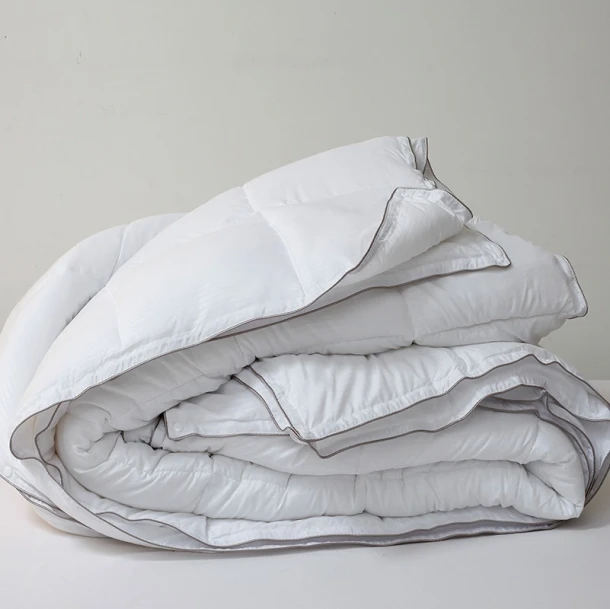 Πάπλωμα 4 Εποχών Microfiber Σατέν Ριγέ Μονό 160x240εκ. Αποσπώμενο Λευκό Melinen 2000028300