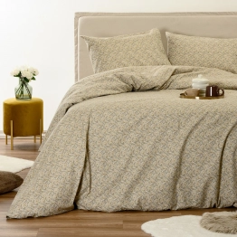 Σετ Σεντόνια Φανελένια Διπλά 205x270εκ. Elsa Beige Winter Line Melinen 20006468