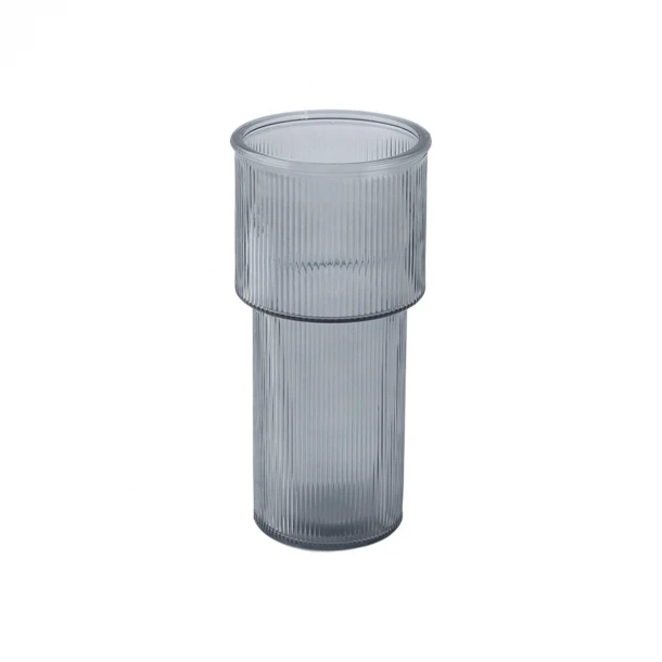 Βάζο Γυάλινο Γκρι Ripple 11,3x11,3x24εκ. Estia 09-51945