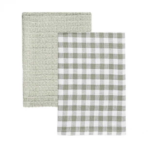 Σετ 2τμχ Πετσέτα Κουζίνας Βαμβακερή 45x65εκ. Casa Γκρι Estia 01-36010