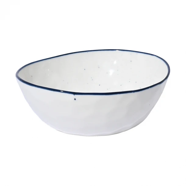 Μπωλ Σερβιρίσματος Πορσελάνης Λευκό-Μπλε 12εκ. Pebbles Estia 07-37116