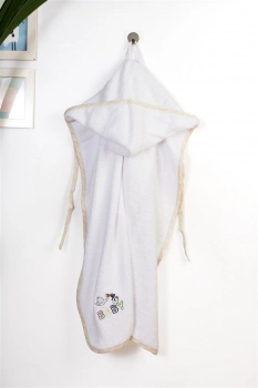 Κάπα Με Κέντημα Bebe 75x85εκ. Stork 193 White-Yellow Dimcol