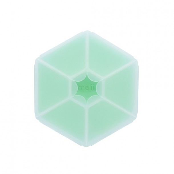 Φαγητοδοχείο Πλαστικό Με 6 Χωρίσματα Snackle Box Hexagon Mint Melii MEL23730