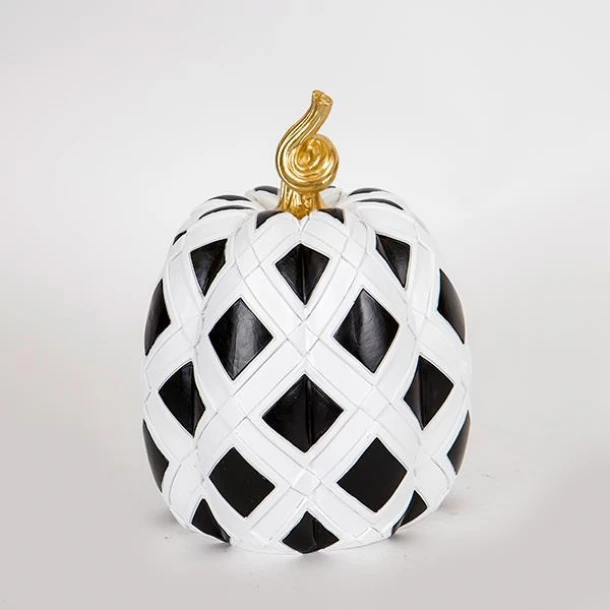 Διακοσμητική Κολοκύθα Λευκή-Μαύρη 19x19x24,5εκ. ESTHETI 752-28531