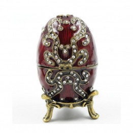 Διακοσμητικό Κουτάκι Μινιατούρα Αυγό Κόκκινο Με Σμάλτο & Στρας Royal Art 7εκ. BOS3561BG