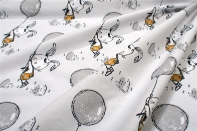 Πάνα Χασές Bebe Βαμβακερή 80x80εκ. Floating Bunny 715 Grey DimCol