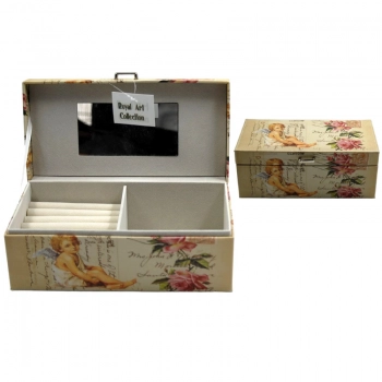 Μπιζουτιέρα Ξύλινη Μπεζ 25,7x14x10,7εκ. Royal Art INX4/3141A