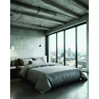 Σεντόνι Μεμονωμένο Βαμβακοσατέν King 270x290εκ. City 3 Dark Grey Makis Tselios