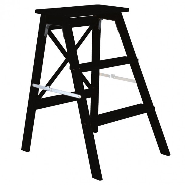 Σκαλοσκαμπώ Με 3 Σκαλιά Bamboo Black 43,5x50x63,5εκ. Essentials Estia 04-34412