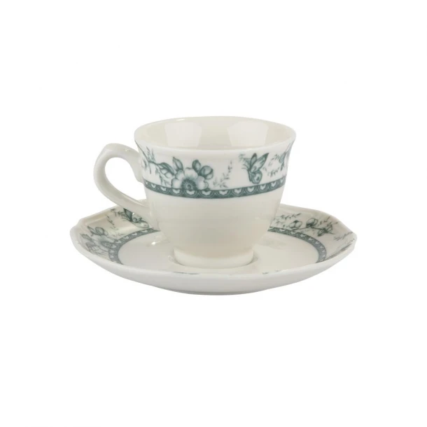 Φλιτζάνι Καφέ Σετ 6τμχ Πορσελάνης 100ml Tiffany Green Oriana Ferelli PR24324G09