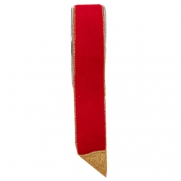 Χριστουγεννιάτικη Κορδέλα Dusty Fur 5,2εκ.-4,5μ. Κόκκινη-Χρυσή iliadis 20040