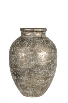 Βάζο Μεταλλικό Αντικέ Ασημί 26x26x36εκ. Zen Collection 26.16.52811