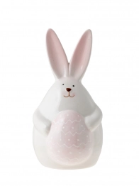 Πασχαλινό Διακοσμητικό Κουνέλι Λευκό-Ροζ 8,2x7,7x15,2εκ. Zen Collection 24.20.49750