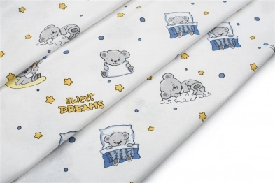 Πάνα Χασές Μπεμπέ Βαμβακερή 80x80εκ. Sweet Dreams 554 White-Sky Blue DimCol