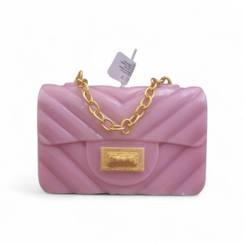 Λαμπάδα Χειροποίητη Τσαντάκι Ροζ Με Χρυσή Αλυσίδα 12x4x7,5/14εκ. LAB999