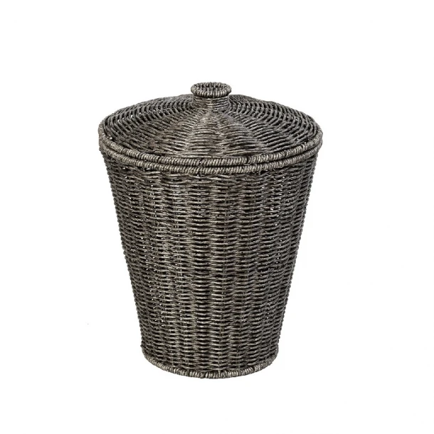 Καλάθι Με Καπάκι Ψάθινο Γκρι ESPIEL 25x25x35εκ. KOD237