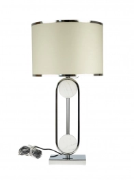 Φωτιστικό Επιτραπέζιο Ασημί-Λευκό Γυάλινες Μπάλες 35x69εκ. Zen Collection 24.35.51144