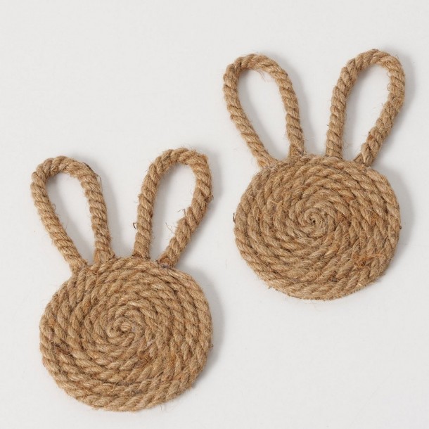 Σουβέρ Σετ 2τμχ Λαγός Jute-Polyester 12x19x1εκ. Liva MSA 20-26-369