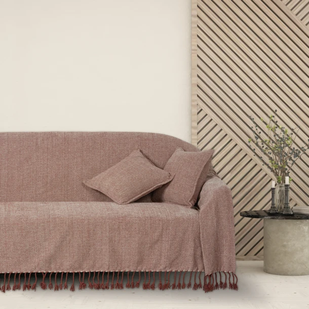 Ριχτάρι Chenille Διθέσιος 180x250εκ. Throws Line 0274 Dark Rose Das Home