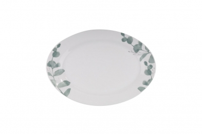 Πιατέλα Οβάλ Γυάλινη Green 30x22εκ. Leaf Eaton ME25032230
