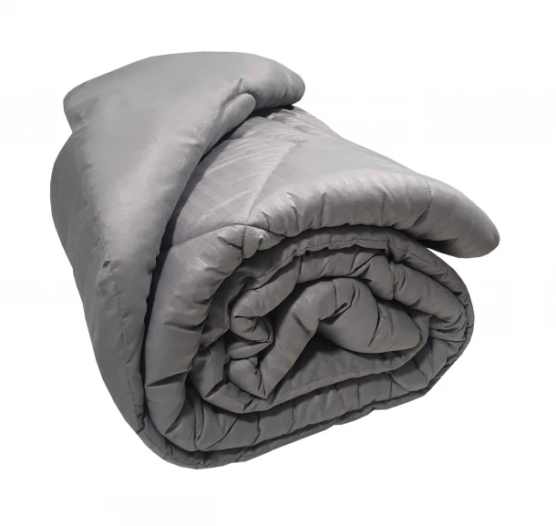 Πάπλωμα Microfiber Υπέρδιπλο 220x240εκ. Satin Stripe Grey Plain Komvos Home 7000061-36